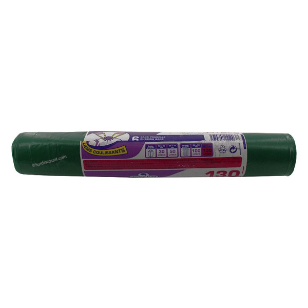 6 SACS POUBELLE PEBD 22 MICRONS 130 LITRES - MOBY-BAG