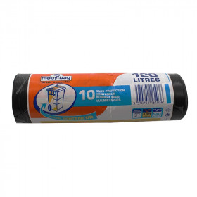 10 SACS POUBELLE PEBD 22 MICRONS 120 LITRES - MOBY-BAG