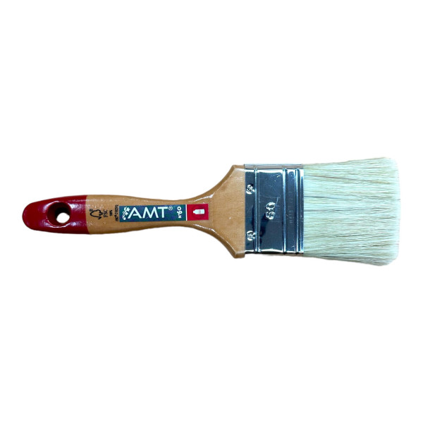 photo-Pinceau - Plat - Spécial peinture avec solvant - N°60 - 6 cm largeur - Manche en bois