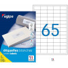 6500 Étiquettes Blanches - A4 - 38X21,2Mm - Agipa 118990 | Surdiscount