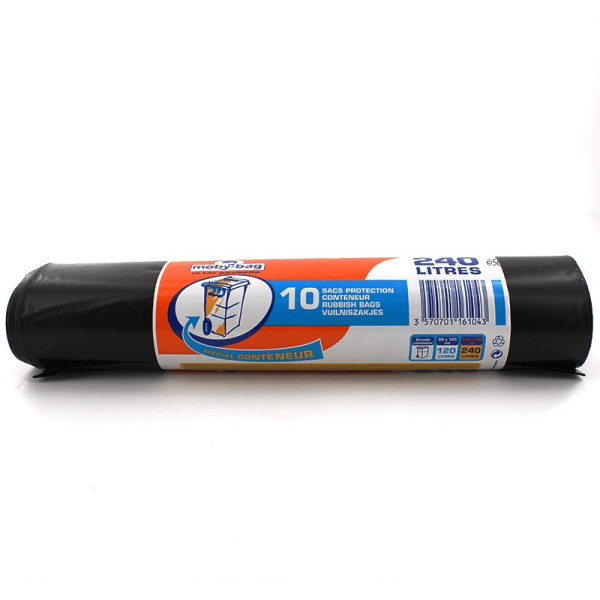 10 SACS POUBELLE CONTENEUR 240 LITRES - MOBY-BAG