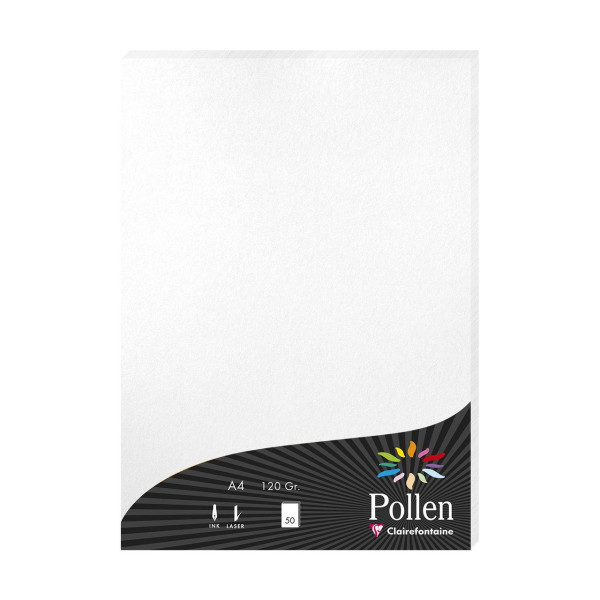 photo-Papier - A4 - Pollen - Blanc irisé - 120g - 50 feuilles - Clairefontaine