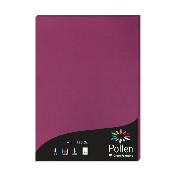 photo-Papier - A4 - Pollen - Framboise - 120g - 50 feuilles - Clairefontaine