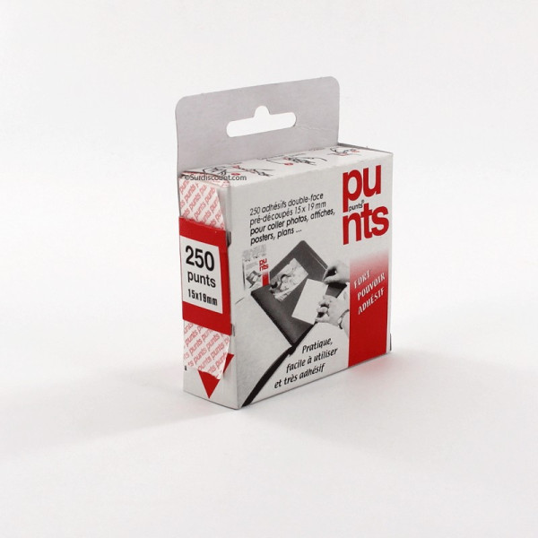 250 Pastilles Adhésives Double-Face 15 X 19 Mm - Punts | Surdiscount