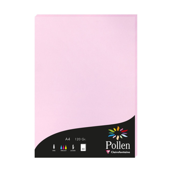 photo-Papier - A4 - Pollen - Rose dragée - 120g - 50 feuilles - Clairefontaine