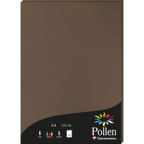 photo-Papier - A4 - Pollen - Marron taupe - 120g - 50 feuilles - Clairefontaine