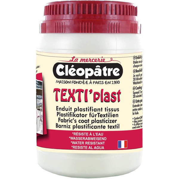 Enduit pour plastifier du tissus - Toile cirée - Texti'Plast - Cléopâtre - 3 pots 250g