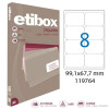 Boite De 800 Étiquettes - Format 99,1X67,7Mm - Etibox - Apli 119764 pas cher