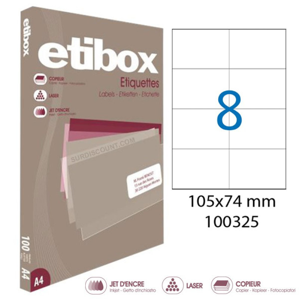 Boite De 800 Étiquettes - Format 105X74Mm - Etibox - Apli 100325 pas cher