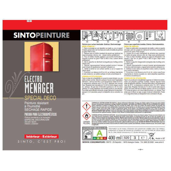 Acheter Bombe de peinture électroménager - Blanc - Sinto