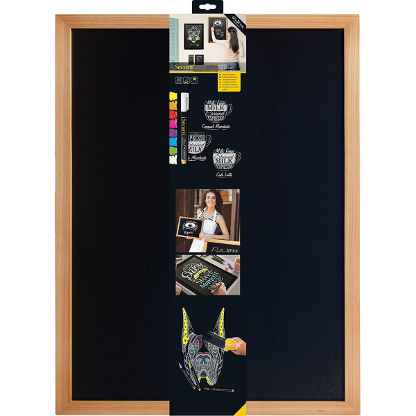 Tableau Mural Ardoise Bois 40X60Cm pas cher