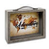 Cadre photo - Tirelire intégrée - Format photo 19,5x15,5cm - Bois - Adventure