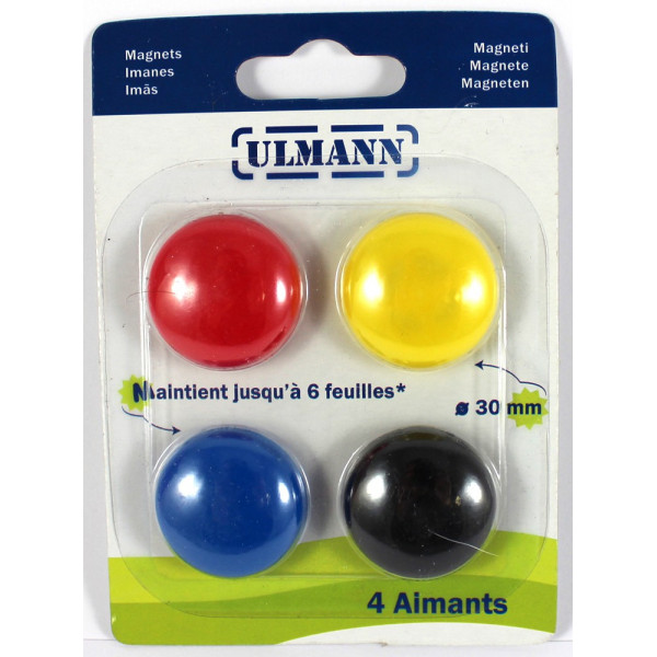 4 Aimants Couleur 30Mm - Ulmann pas cher