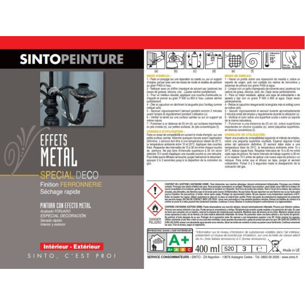 Acheter Bombe de peinture - vernis métal brillant - Sinto
