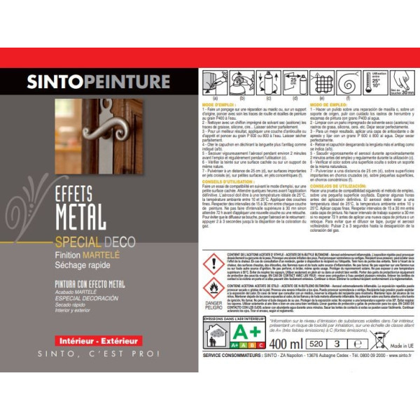 Acheter Bombe de peinture - vernis métal argent - Sinto
