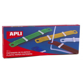 photo-Relieurs en plastique couleurs assorties 90 x 12 mm - Boîte de 50 unités - Apli