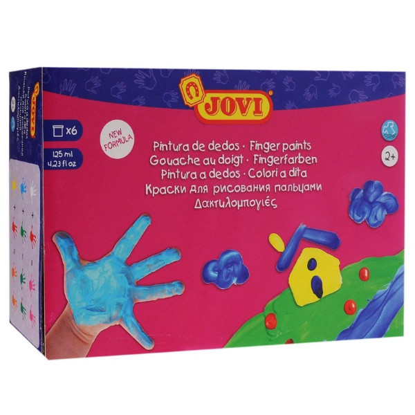 Coffret De Gouache Au Doigt - 6 Pots De 125 Ml - Jovi pas cher
