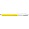 Stylo - 4 Couleurs - Pointe Moyenne - Bic - Corps Jaune pas cher