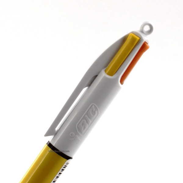 Stylo - 4 Couleurs - Pointe Moyenne - Bic - Corps Jaune | Surdiscount