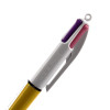 Stylo - 4 Couleurs - Pointe Moyenne - Bic - Corps Jaune | à seulement 2,5 €