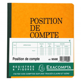 Registre Position De Compte - 21X19Cm - Exacompta pas cher