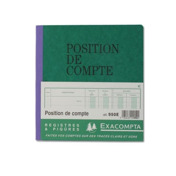 Acheter Registre Position De Compte - 21X19Cm - Exacompta