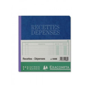 Registre Piqûre Recettes Et Dépenses 930E - Exacompta | Surdiscount