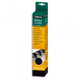 Anneaux Plastique Pour Reliure - Spirales - 8Mm - A4 - X25 - Noir - Fellowes | Surdiscount