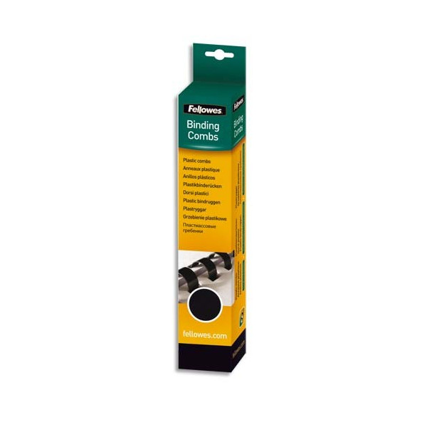 Anneaux Plastique Pour Reliure - Spirales - 8Mm - A4 - X25 - Noir - Fellowes | Surdiscount