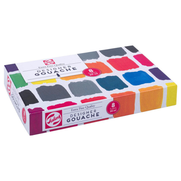 Peinture gouache - Extra fine - 8 couleurs - Tubes de 20ml - Talens