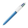 Stylo - 4 Couleurs - Pointe Moyenne - Bic - Corps Bleu pas cher