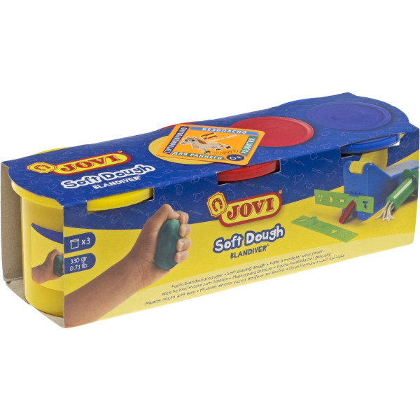 Pâte A Modeler Soft Dough - Jovi - 3 Pots pas cher
