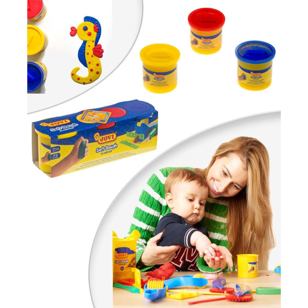 Pâte A Modeler Soft Dough - Jovi - 3 Pots | à seulement 3,99 €