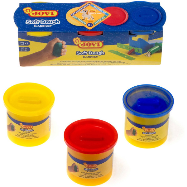 Pâte A Modeler Soft Dough - Jovi - 3 Pots | Surdiscount
