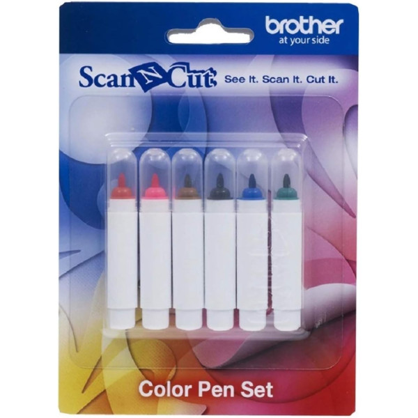 Brother - ScanNCut - 6 stylos de couleur - Encre permanente - Pour machine de découpe