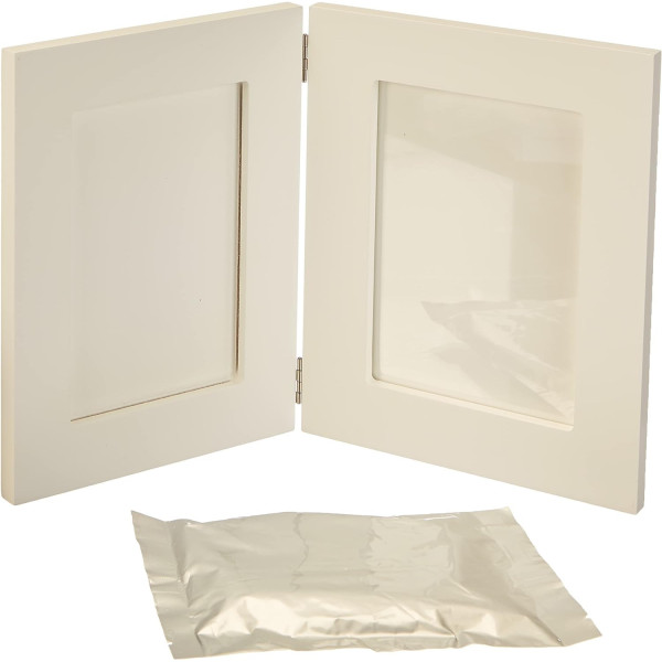 Kit pour faire des empreintes - Bébé - Avec cadre photo en bois - Artemio