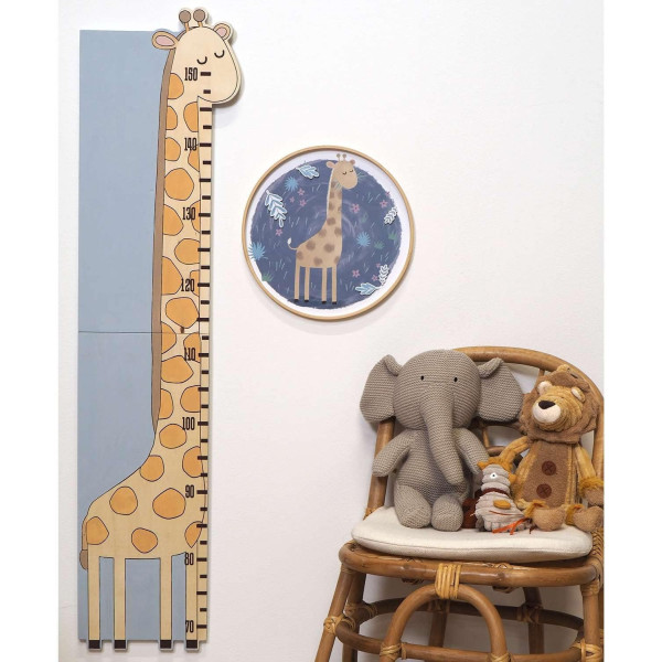 Toise - Décoration chambre d'enfant - Girafe - Bois - A personnaliser - Jusqu'à 1m50