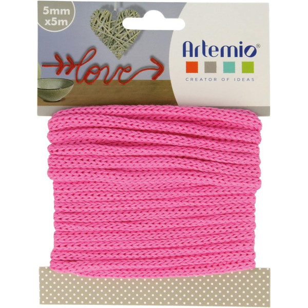 Fil - Tricotin - Rose fuschia - Pour créer des formes, des mots - 5mm x 5m