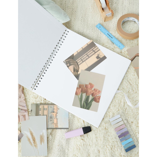 Album de scrapbooking - Album photo - 30x30cm - Blanc - Spirales - 40 pages