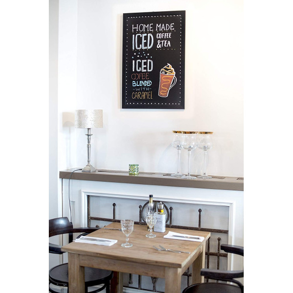 Tableau Mural Ardoise Noire/Bois 40X60Cm | Surdiscount