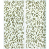 Stickers - Autocollants - Lettres de l'alphabet - Or pailleté - 177 pièces - Scrapbooking