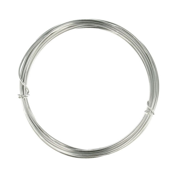 Fil d'aluminium - Argent - 1,5mm x 5m - Bijoux - Décoration - Modelage