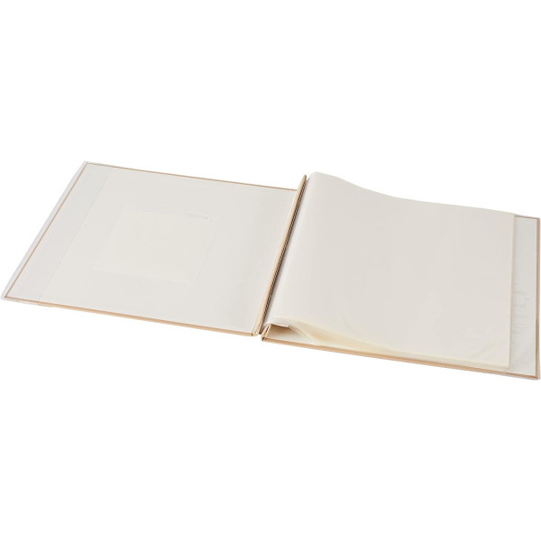 Album photos - 31x35cm - 10 pages - Couverture cartonnée avec fenêtre - Beige