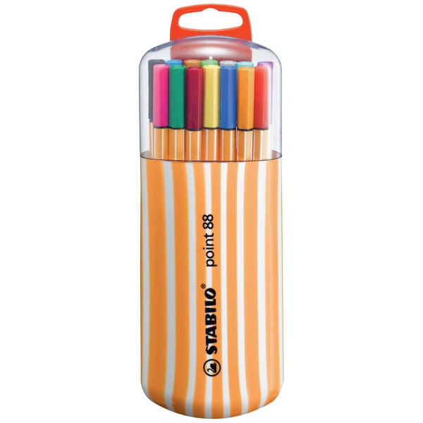 photo-Etui de 20 stylos-feutres STABILO point 88 - pointe fine - Assortiment