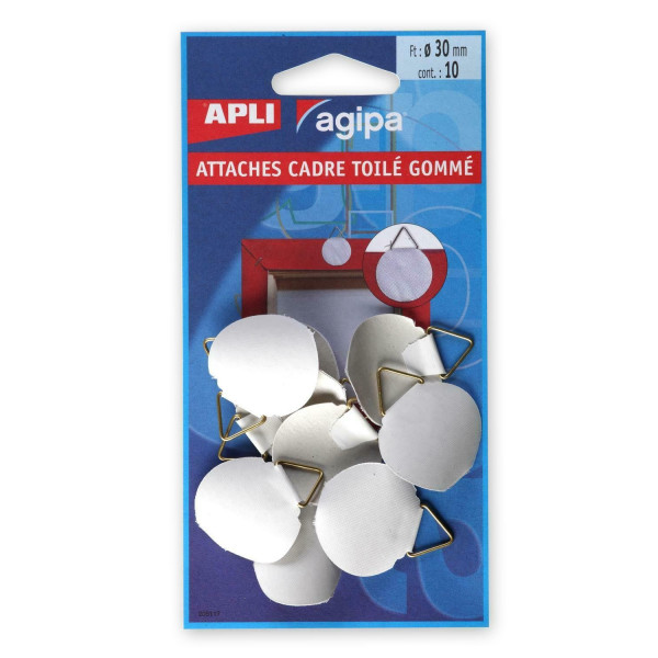 photo-Attaches cadres diamètre de 30mm toile gommée 10 unités