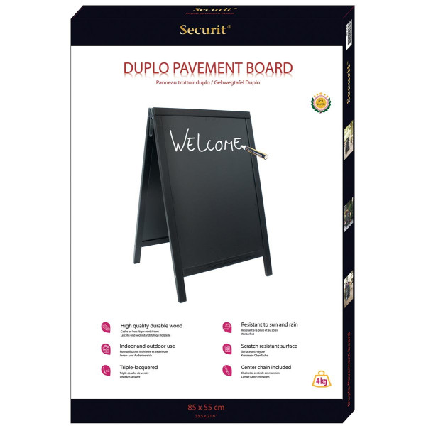 Panneau Trottoir Woody Duplo 85 X 55 Cm - Securit | Surdiscount
