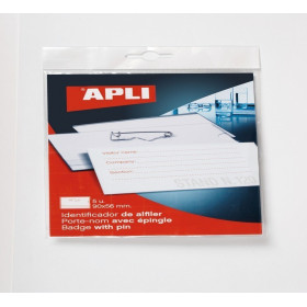 photo-Badge porte-nom - Pince et épingle - 90 x 56 mm - 5 unités - Apli