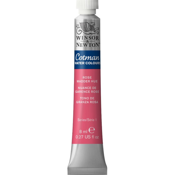 Tube de peinture aquarelle fine - Nuance de Garance Rose - Cotman - Winsor & Newton - 8ml