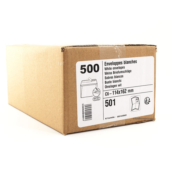 ENVELOPPES B/500 AUTO ADHÉSIVE C6 80G - GPV 501