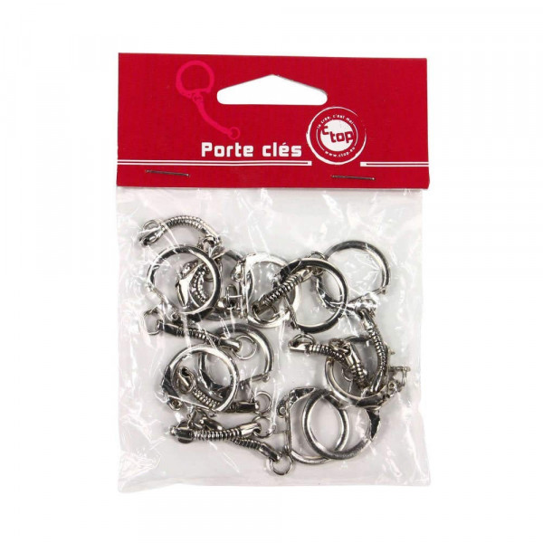 10 Attaches Porte-Clefs Argent Diy - Ctop pas cher